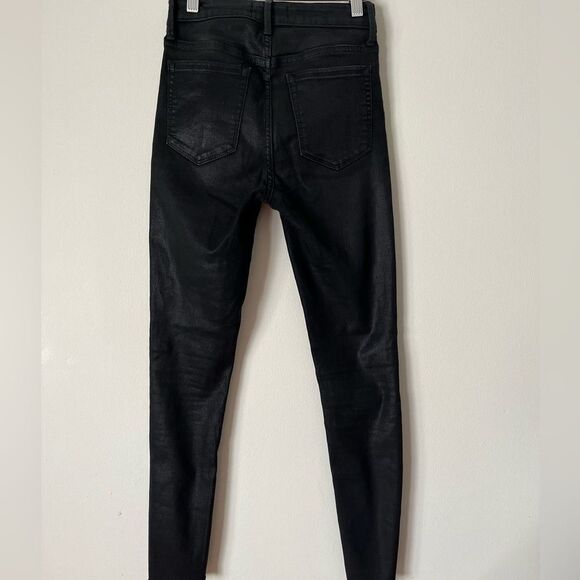 BCBGeneration, black, vegan leather, distressed pants, shimmer, size 24 - Picture 6 of 12
